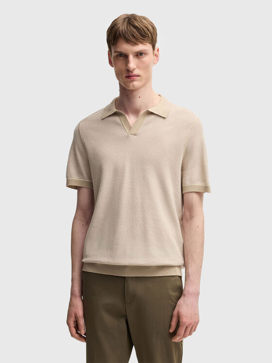 Tricou polo din bumbac cu manșete elastice - 1