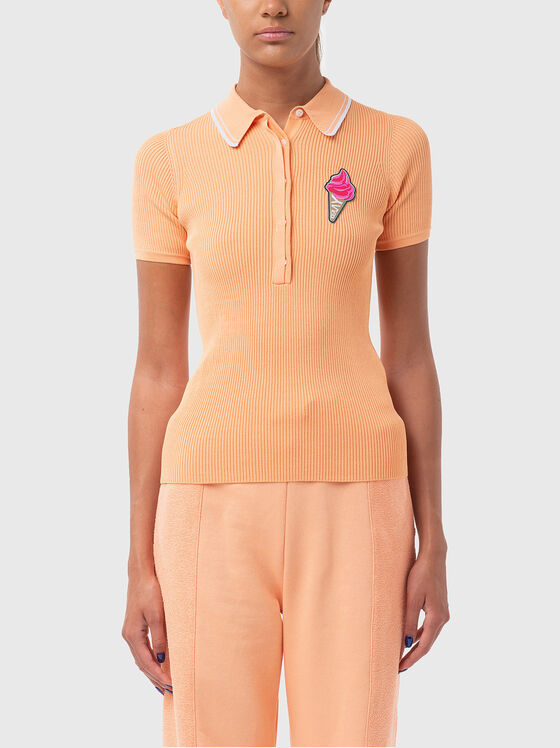 Polo shirt in elastic rips with patch - 1