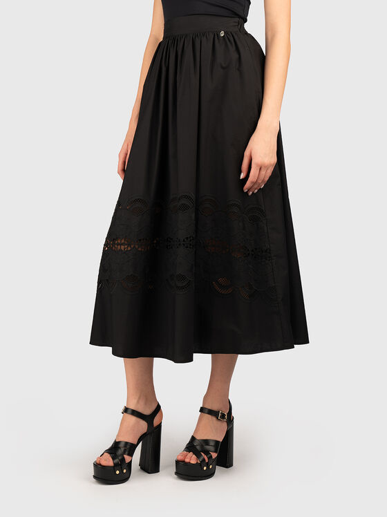 High waisted cotton midi skirt - 1
