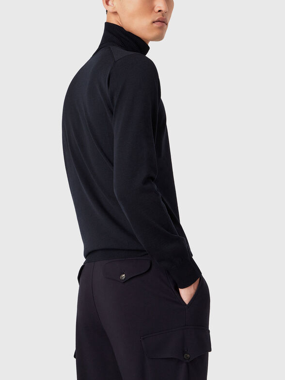 Wool sweater with polo collar - 3