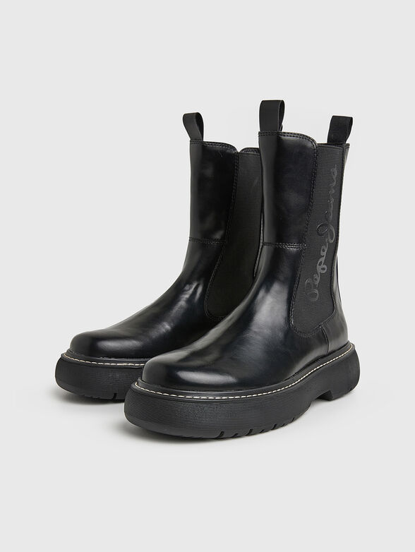 YOKO black boots with logo motif - 2