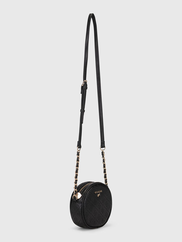 Black crossbody bag with metal logo - 2