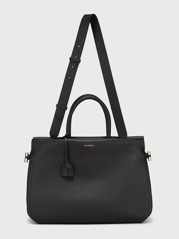 Black leather bag with gold details - 2