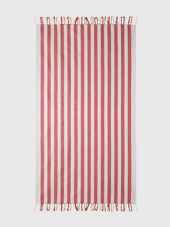 SUMMER GLAM beach towel with blue striped print - 1