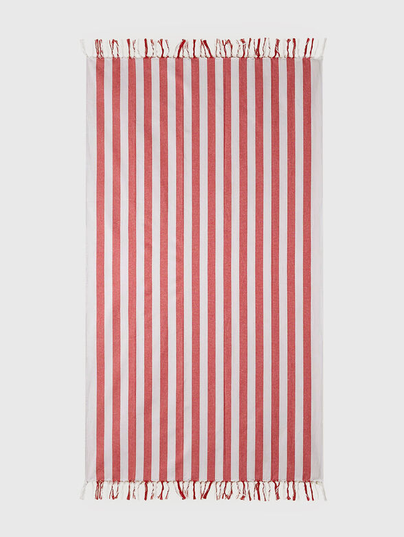 SUMMER GLAM beach towel with blue striped print - 1