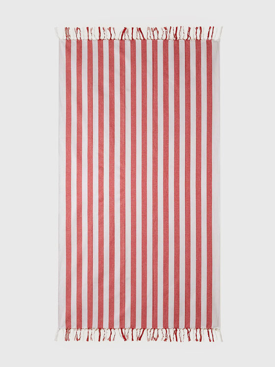SUMMER GLAM beach towel with blue striped print - 1