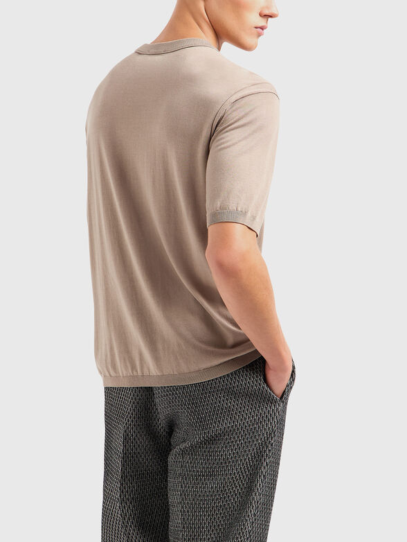 Beige T-shirt with silk blend - 3