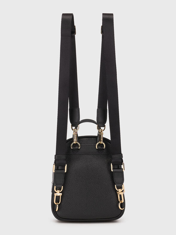 Leather backpack with eyelets and metal accent - 2
