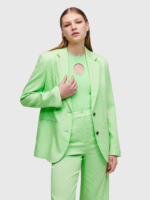 HUN'S PICK green blazer with monogram print
