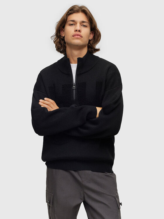 Black sweater with zip  - 1