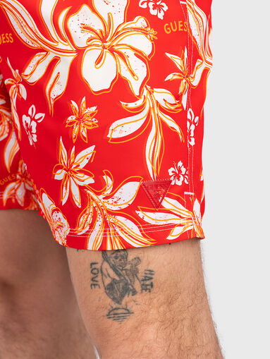 IBISCUS blue swimtrunks with floral print - 3