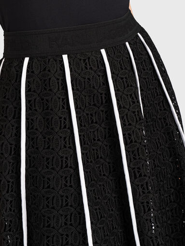 KL black lace skirt with embroidery - 4