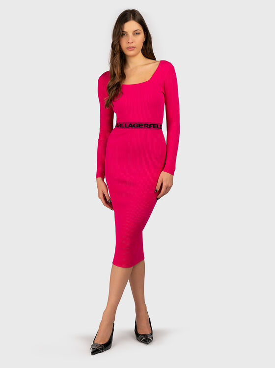 Rochie tricotată în fucsia - 1