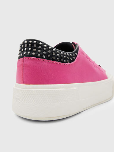 Eco leather studded sneakers  - 3