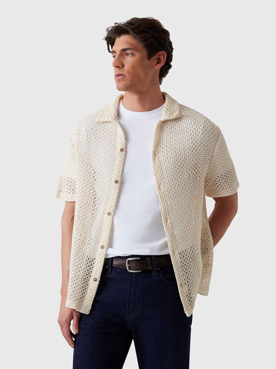 Knitted shirt with short sleeves - 1