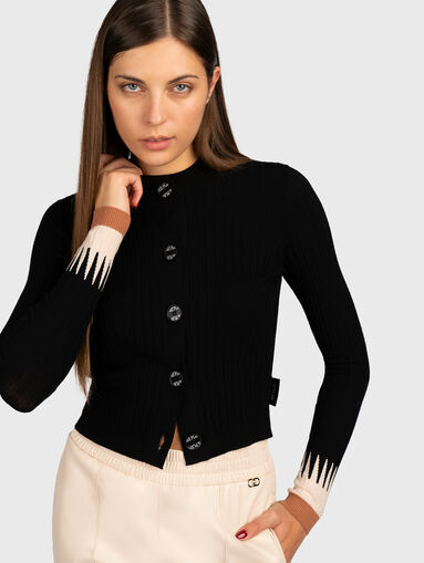 Wool blend cropped cardigan - 4