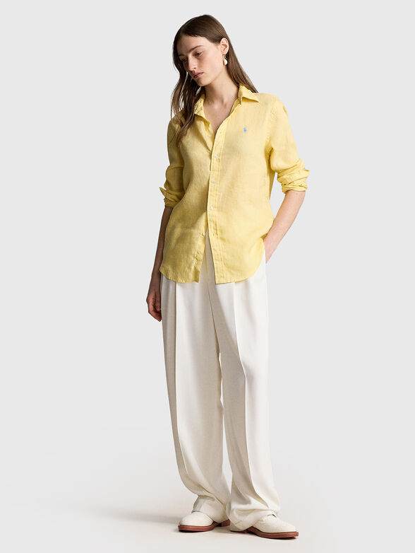 Linen shirt with logo detail - 2