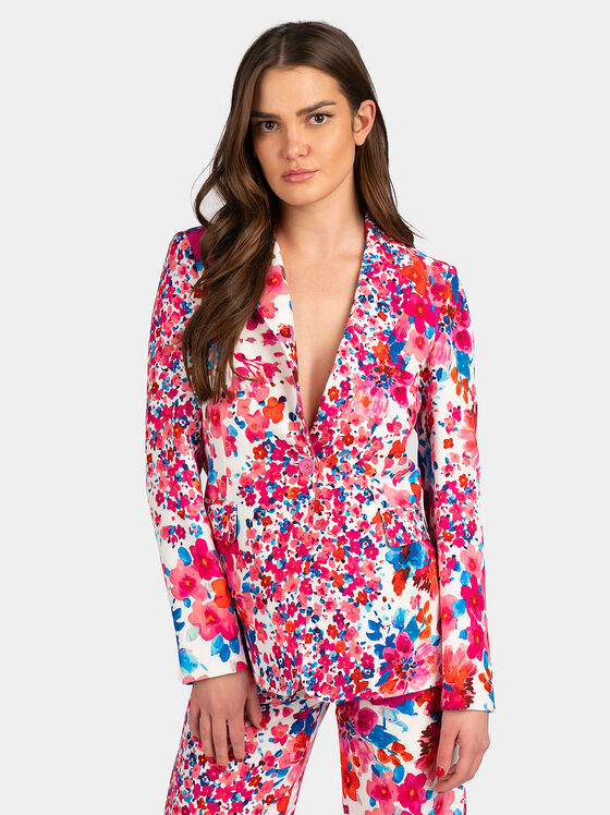 Blazer with floral motifs - 1