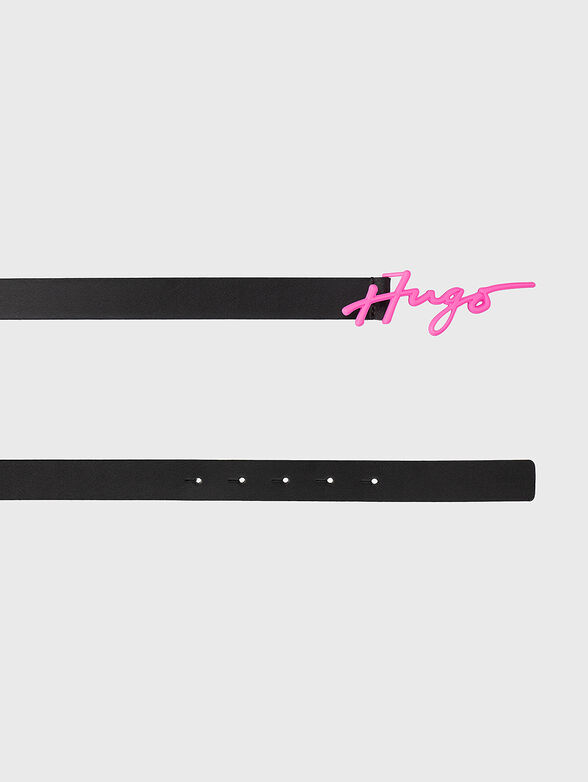 Belt with accent logo buckle - 2