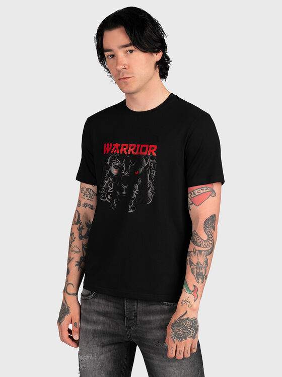TS097 black T-shirt with print - 1