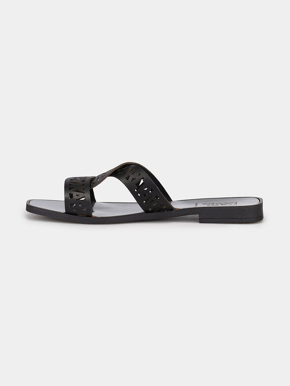 SKOOT leather slippers with logo accent - 4