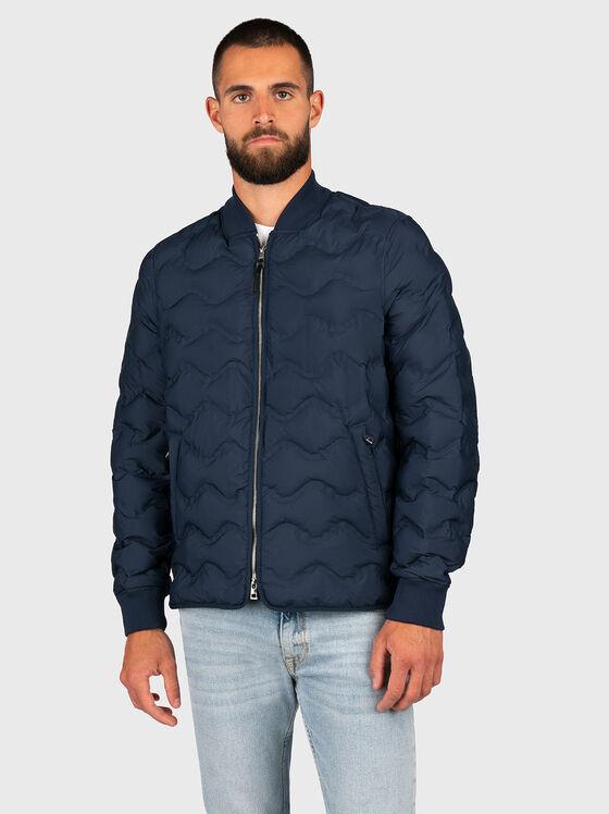 Dark blue jacket with quilted effect - 1