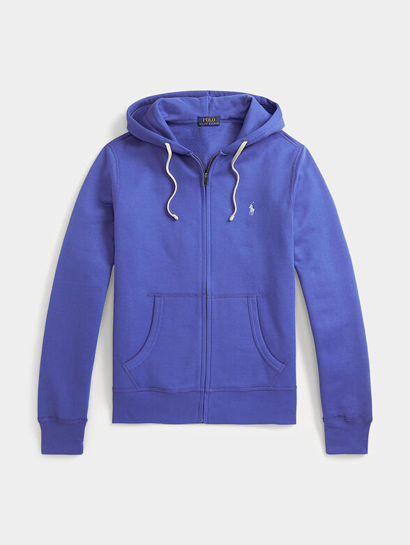 Sports sweatshirt with hood and zip - 1