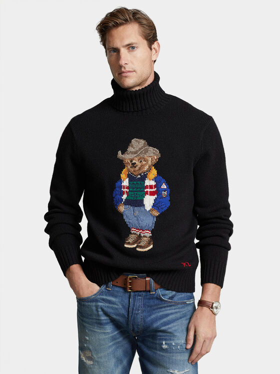 Sweater with turtleneck collar and Polo Bear motif - 1