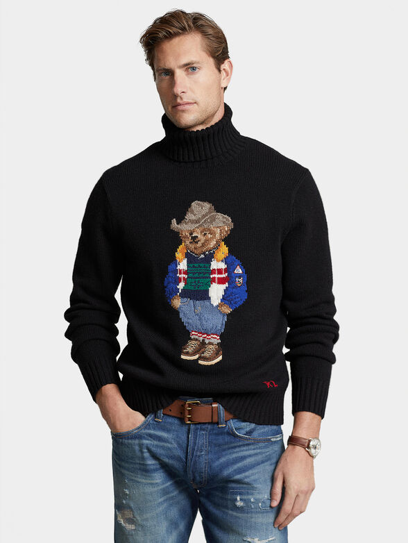 Sweater with turtleneck collar and Polo Bear motif - 1