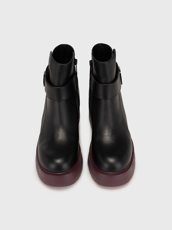CARRIE 04 leather boots with logo detail - 6