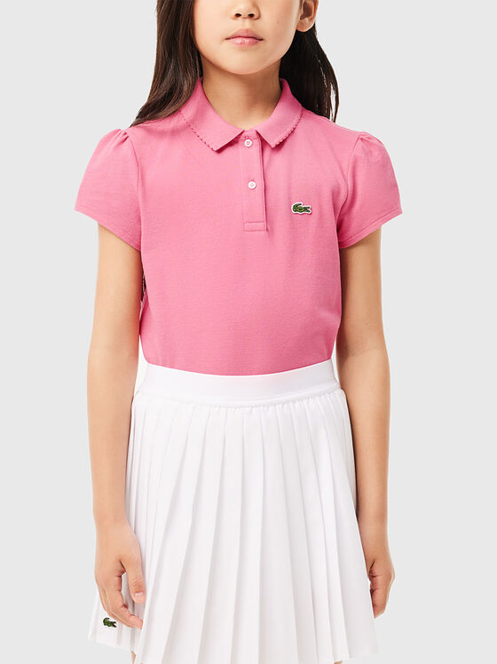 Tricou polo din pique roz - 1