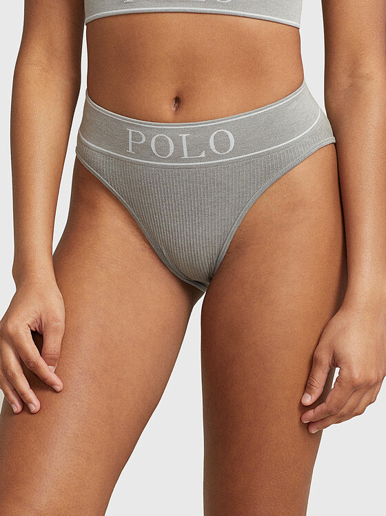 Bikini gri cu talie înaltă - 1