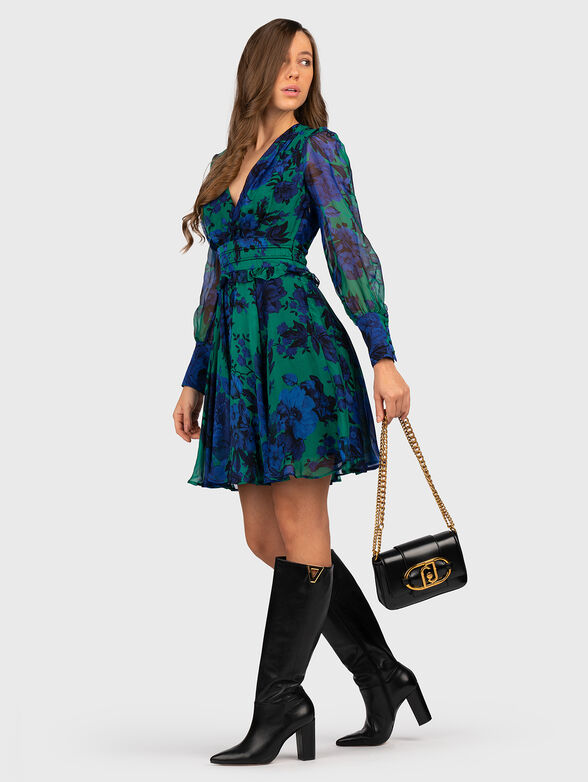 Dress of silk blend with floral print - 6