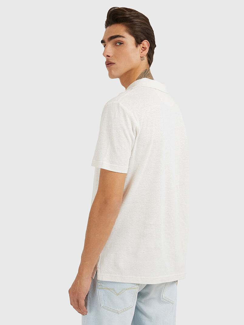 Pale blue polo-shirt with logo embroidery - 3