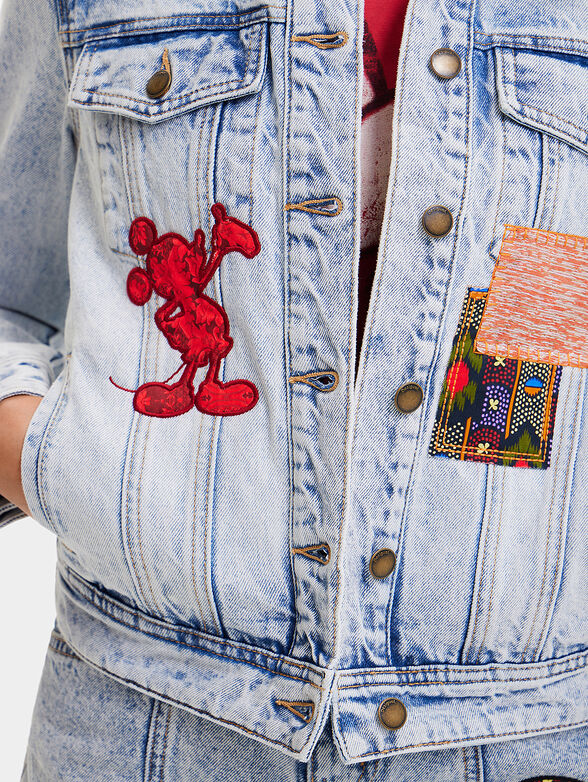 Denim jacket with Mickey Mouse art details - 3