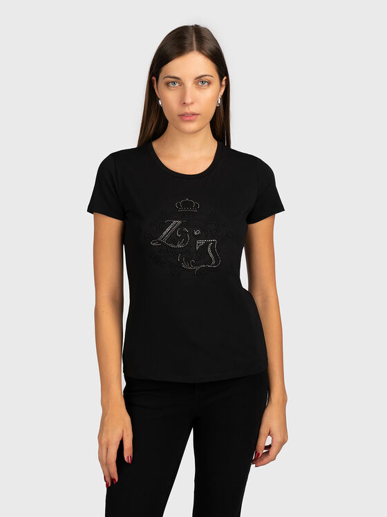 Tricou cu design în relief și pietricele - 1