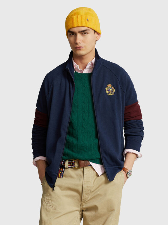 Contrast embroidered sweatshirt  - 1