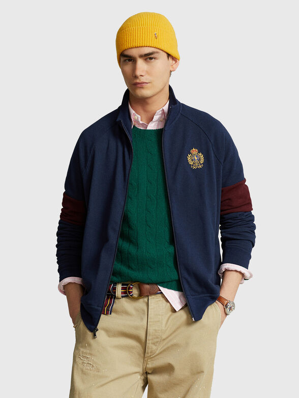 Contrast embroidered sweatshirt  - 1