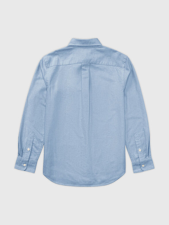 Cotton slim shirt with logo embroidery - 2