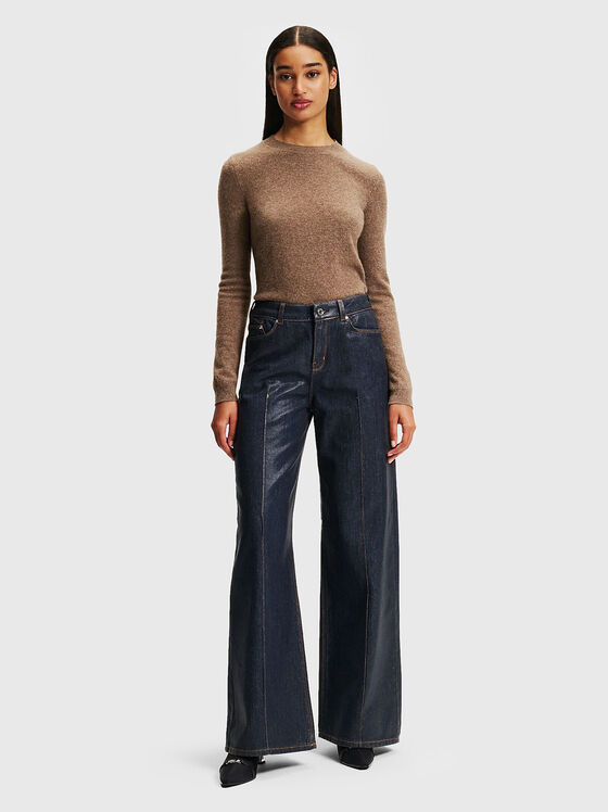 Coated wide leg jeans in dark blue - 1