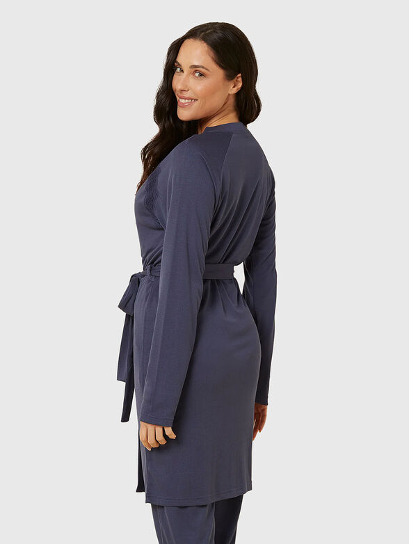 RIB LACE blue bathrobe  - 2