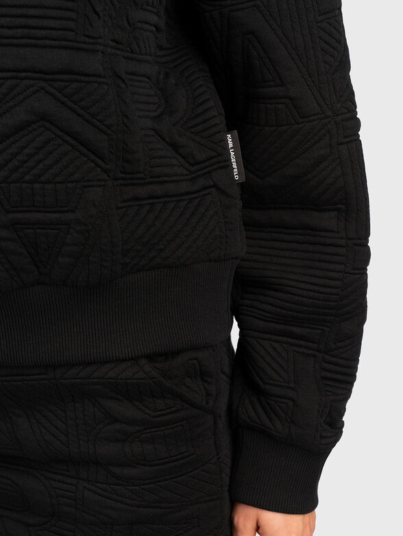 Black sweatshirt with zip  - 3