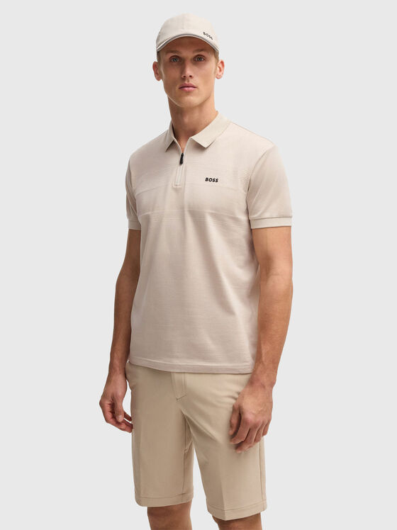 Tricou polo cu fermoar și detaliu logo - 1