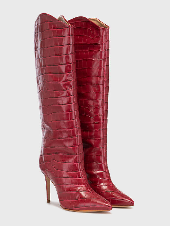 MARYANA brown croc-effect boots - 2