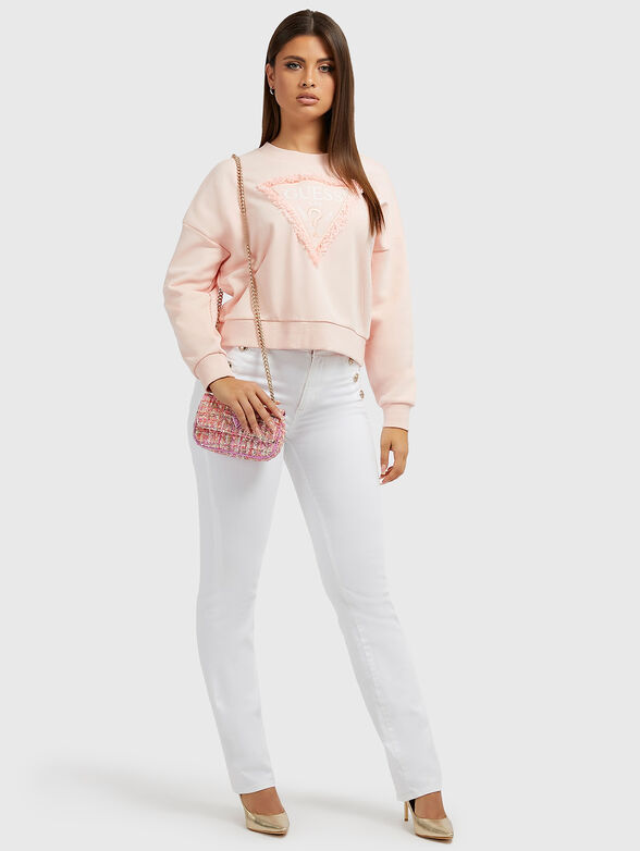 Pink pale sweatshirt with accent logo in  - 2