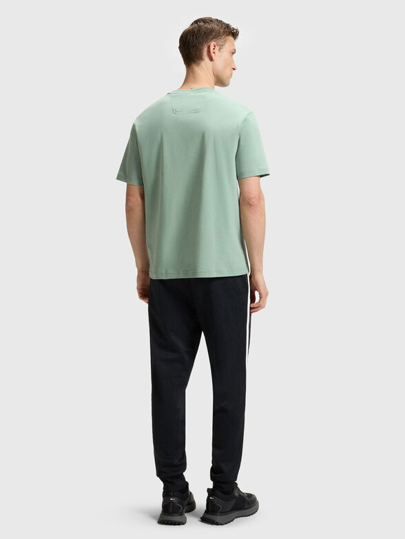 Cotton T-shirt with oval neckline and logo print - 3