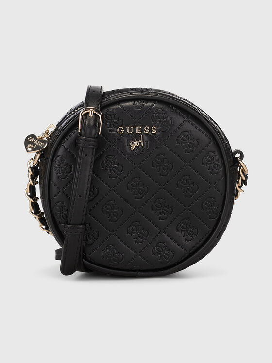 Black crossbody bag with metal logo - 1