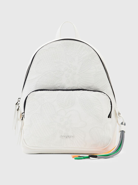Black backpack with floral motifs - 1