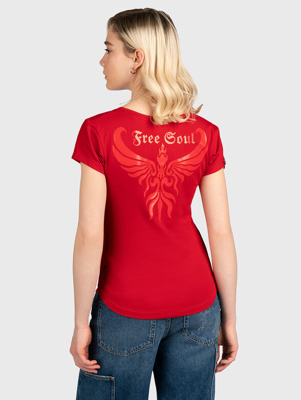 TSL060 red T-shirt with print on the back - 2