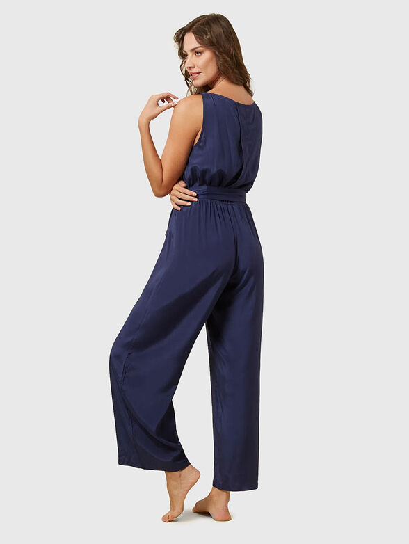 MARIS dark blue viscose jumpsuit  - 2
